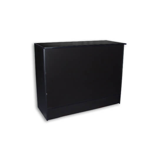 4′ Flat Top Counter Wood – Black