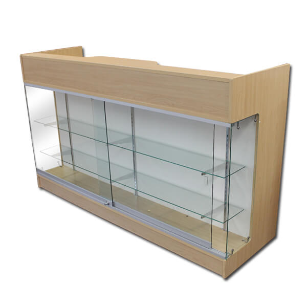 6′ Ledge Top Counter Maple With Showcase Front
