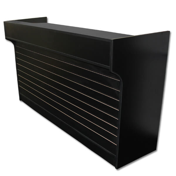 6′ Ledge Top Counter Black With Slatwall