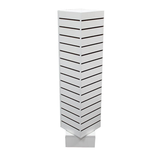 Slatwall Revolving Tower 12SQ Display – White Color