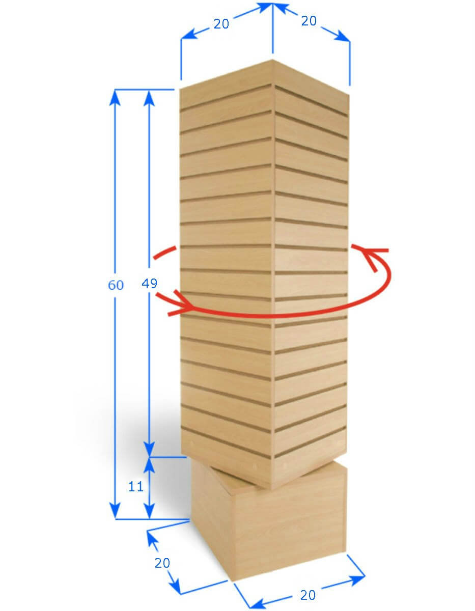 Slatwall Revolving Tower Display – Maple Color