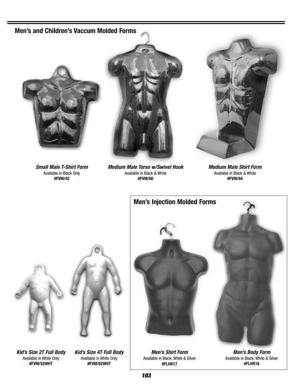 men's and children vaccum molded forms