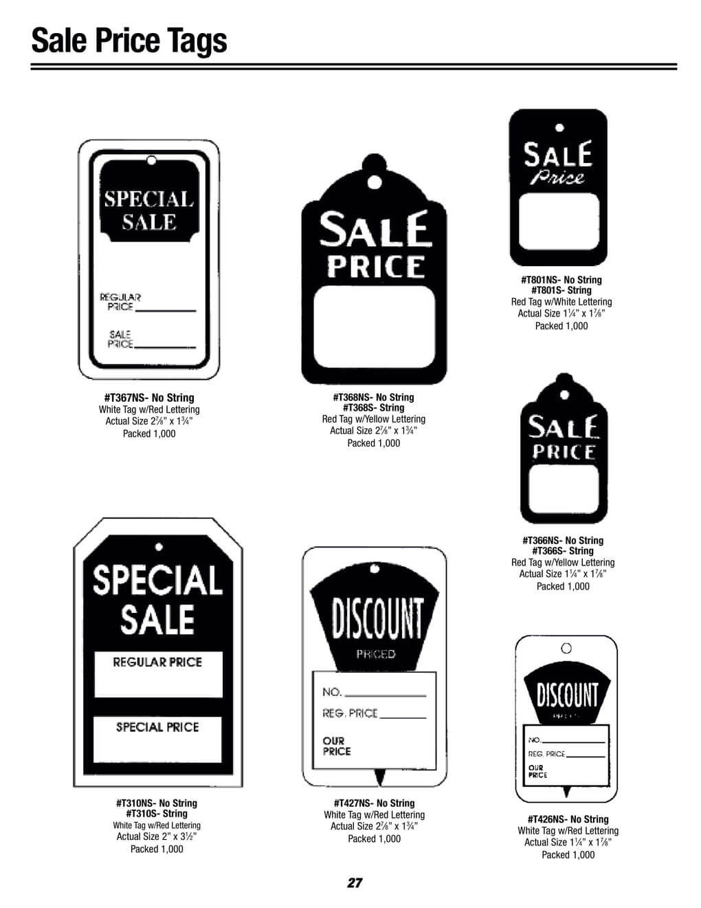 sale pricing tags