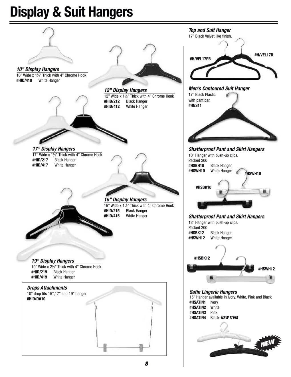 display and suit hangers